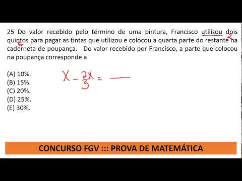 Prova de Matemática #FGV Concurso Agente Educador I Q25