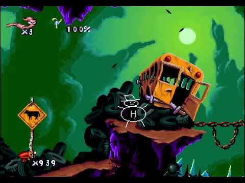 Earthworm Jim: Special Edition (PC) - Intro, Cheats, 1st boss with plasma