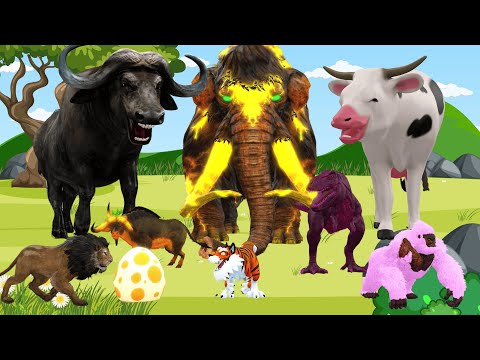 Learn Animal Names: Lion and Tiger Steal Dinosaur Eggs and a Lesson for Life
