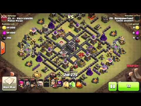 Clan war against " Polish Pride " 3 stars⭐️⭐️⭐️ to th9 | Clash of Clans