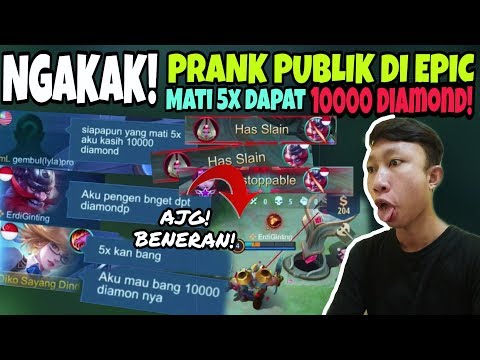 Prank TOP GLOBAL FANNY Mati 5x demi 10000 diamond! 1 Team malah ikutan😂