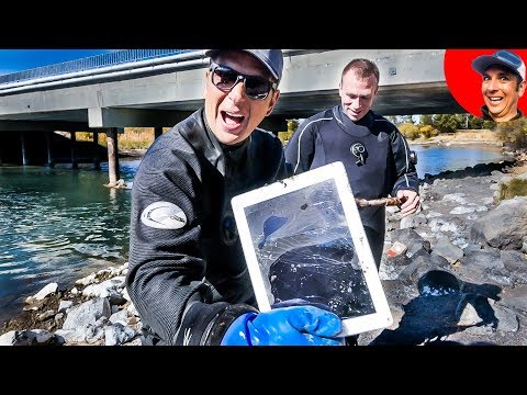 Found APPLE iPad, Phone, Trolling Motor and Sunglasses while River Treasure Hunting (Scuba Diving) Video