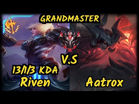 FNC Bwipo (RIVEN) vs AATROX - 13/1/3 KDA TOP GAMEPLAY - EUW Ranked GRANDMASTER