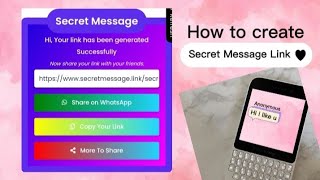 How to create secret message link?  Pwedeng magsen