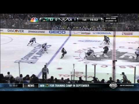 Jeff Carter snipe goal 1-0 May 16 2013 San Jose Sharks vs LA Kings NHL Hockey