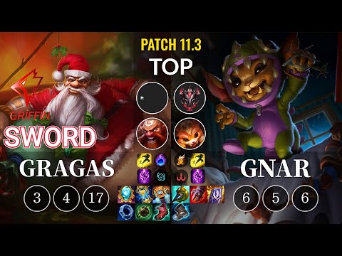 GRF Sword Gragas vs Gnar Top - KR Patch 11.3