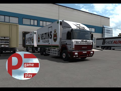ETS 2 (1.38) IVECO Turbostar .Mit dem Drehschemel rückwärts an die Rampe.  1x Innen-1x Außenansicht
