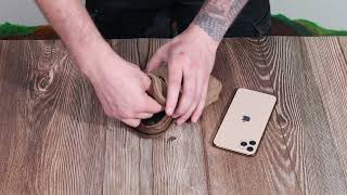 Добротна сумка-чохол на пояс із металевим карабіном із текстилю Vintage 22225 коричневий