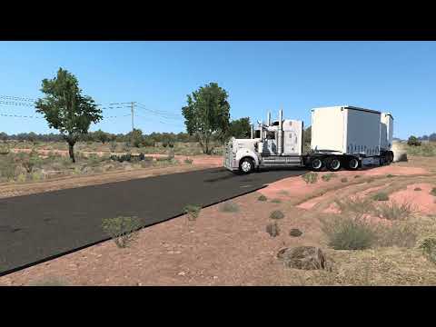ATS DRIVER TURNS WITH 7 TRAILER ROAD TRAIN (103 METERS LONG)WATCH 2X