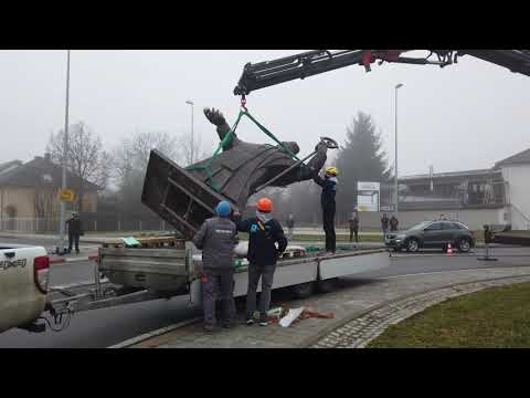 Postavitev kipa sv. Nikolaja v krožišču v Murski Soboti