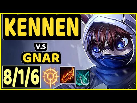 ROBO (KENNEN) vs GNAR - 8/1/6 KDA TOP CHALLENGER GAMEPLAY - BR