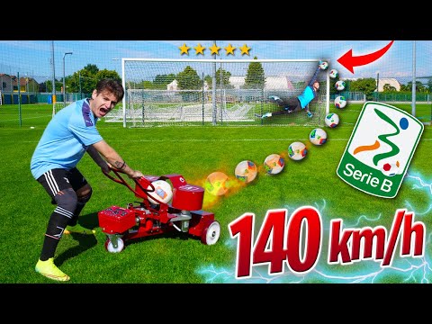 BALL LAUNCHER VS PROFESSIONAL GOALKEEPER (ITALIAN SERIE B)