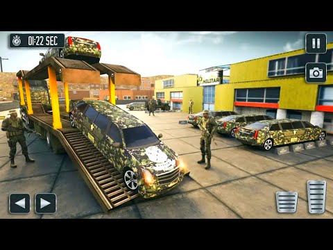 Transporting US Army Jeep in Long Trailer Truck - Airplane Transport Car 2021 - Android Gameplay #5