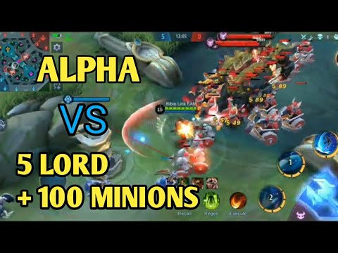 alpha vs 5 lord + 100 minions
