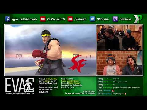 EVAC 4/8/17 - Smash 4 - StabbyJ (Ryu) vs ESG | Aha (Toon Link/Roy) - Winners Semis