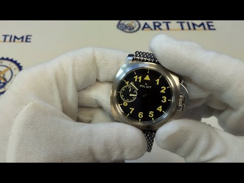 Видео обзор на марьяж механических часов Молния Panerai на механизме 3603 в стиле Авиатор, браслет цепь