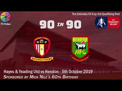 Hayes & Yeading v Hendon | FA Cup | 5th Oct 2019