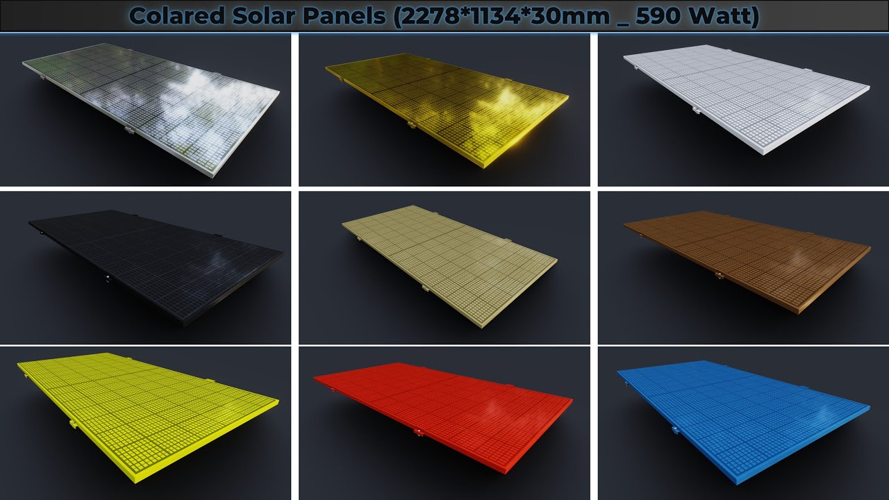 Colared Solar Panels 3D Model