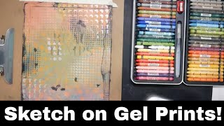 Sketching Over Gel Printed Backgrounds is Awesome!