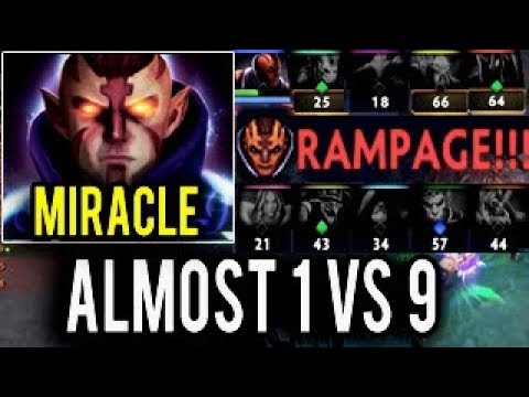 Unreal 1 vs 9 Miracle- Best Anti-Mage RAMPAGE Gameplay Epic Combo Comeback WTF Dota 2