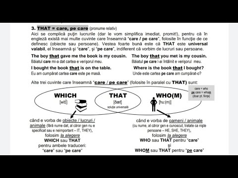 Lecţia # 096 – CARE, PE CARE = THAT, WHICH şi WHO(M) – recapitularea Lecţiei # 007