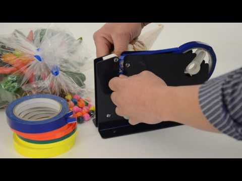 Video thumbnail for Poly Bag Sealer with Cutter for Tapes upto 15/32″ (12 mm) on 3″ Core, Stainless Steel – Black