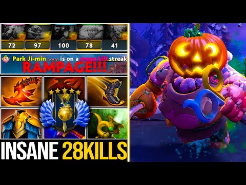 OMG RAMPAGE! NO MERCY PUDGE DESTROY DAWNBREAKER'S TEAM WITH 28KILLS | 7.29 PATCH | Pudge Official