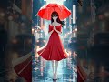 Beautiful Girl In Rainy Season Animation Cute