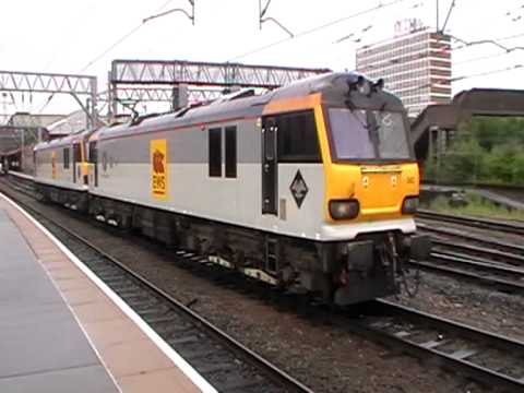 EWS class 92's No. 92042+92037 depart Crewe light engined.