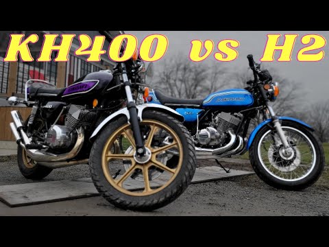 KAWASAKI H2 750 vs KH400 - TRIPLE 2 STROKE!!