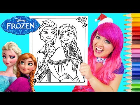 Coloring Frozen Elsa & Anna Coloring Book Page Prismacolor Colored Pencils | KiMMi THE CLOWN