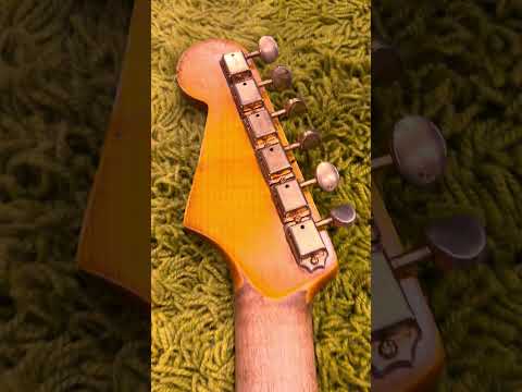 Stratocaster -1963 replica, Chunky highly figured Brazilian Rosewood slab Musikraft neck/ JM Rolph 1963 pickups/ nitro guard /mjt relic Purple Mist body/ relic gold hardware image 23