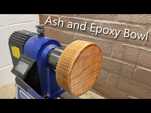 Woodturning - Ash Bowl with Pearl Mica Inlay
