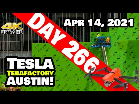 Tesla Gigafactory Austin 4K  Day 266 - 4/14/21 - Tesla Giga Texas - CONSTRUCTION PROGRESS UPDATE!