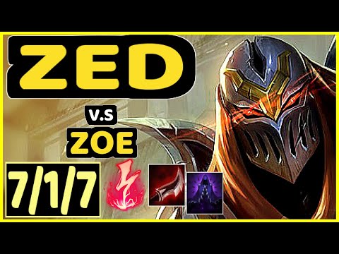 SERTUSS (ZED) vs ZOE - 7/1/7 KDA MID CHALLENGER GAMEPLAY - EUW