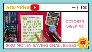 Budgeting Money Savings Challenges - October Week #3 - TracEy Monster Savings on Etsy & Payhip
