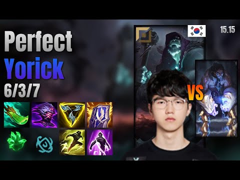 Perfect Top Yorick vs Sylas lol KR solo rank Full Game 15.15 | 퍼펙트 요릭 vs 사일러스