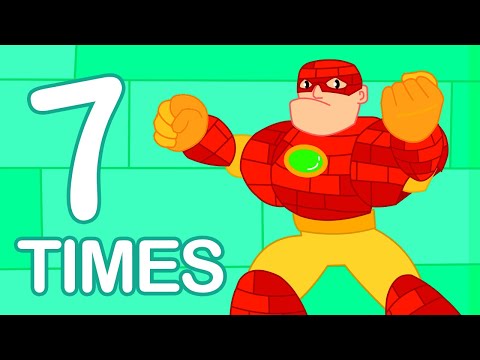 7 Times Table Song (with Super Heroes) | Multiplication Song for Kids | Learn Math for Preschoolers