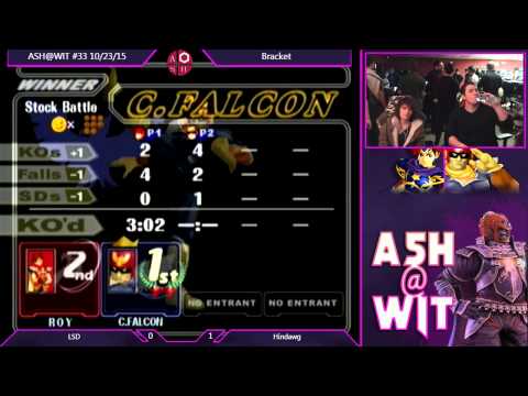 LSD (Roy) vs. Hindawg (Falcon, Luigi) - ASH@WIT #33 Melee Bracket