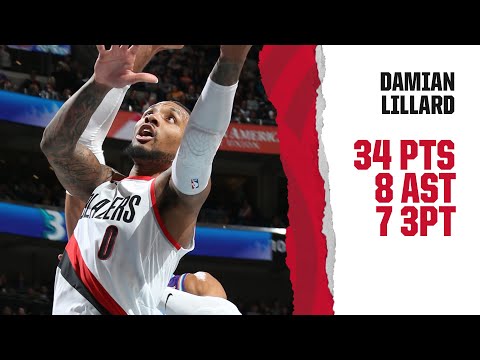 Damian Lillard (34 PTS) Highlights vs. Utah Jazz