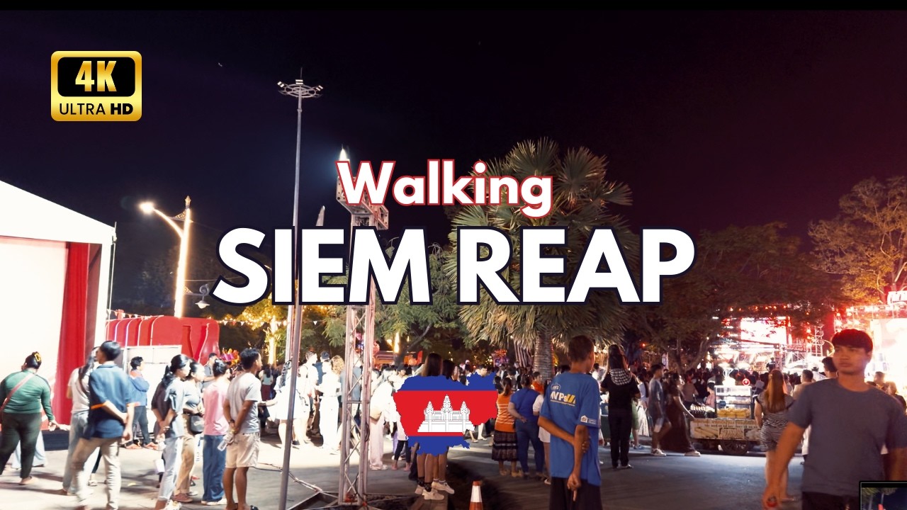 [4K Ultra HDR] 🇰🇭 Walking Siem Reap @ Night Hotspots Nightlife Sights | 4K Walking Tour #asia