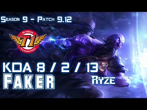 SKT T1 Faker RYZE vs JAYCE Mid - Patch 9.12 KR Ranked