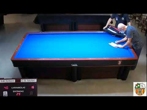 LLIGA CATALANA 3 BANDES 1ª. DIV  -  S.B. FOMENT MOLINS  vs  C.B.MOLLET A