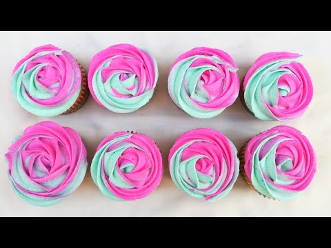 Spongy vanilla cupcakes with buttercream frosting recipe |Ombre buttercream cupcakes