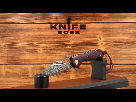 KnifeBoss malý zavírací damaškový nůž EDC Rosewood VG-10