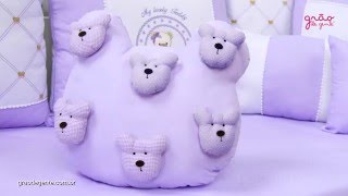 Almofada Urso Teddy Lilás | Ref: 50333