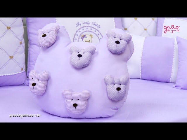 Almofada Urso Teddy Lilás | Ref: 50333