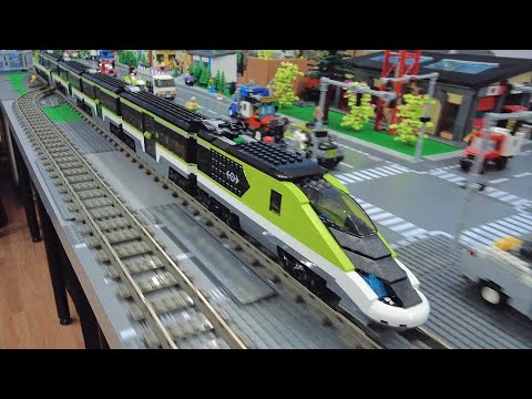 LEGO Express Passenger Train 60337 running in my city, single & doubled!