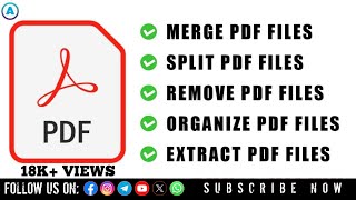 How to Merge Split Remove Extract and Organize PDF Pages || How to edit PDF file free  || Part #01