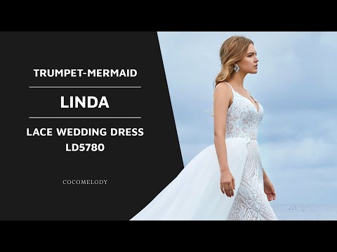 Dress LINDA | Trumpet-Mermaid Chapel Train Sequined...